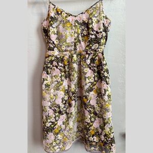 Madewell Sungarden floral print multicolor retro 100% silk cami dress size 00